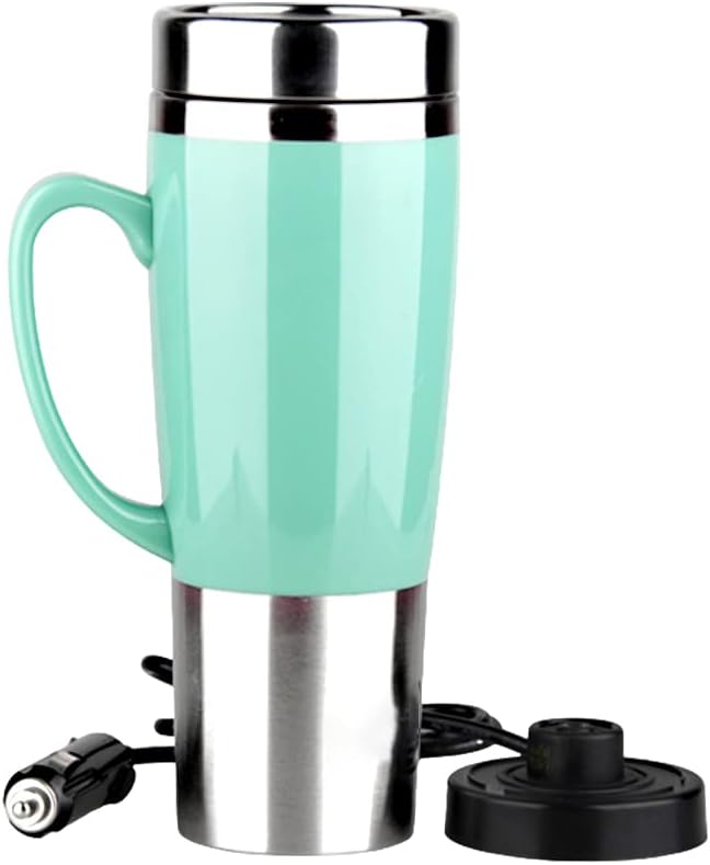 Stainless Steel Heating Water Cup/Electric Kettle/Cigarette Lighter, with Charger&Heat Resistant Handle, in Car Use (12V, 450ml)