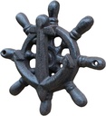 Iron Door Knockers Vintage Classic Cast Iron Door Rudder Home Wall Decoration Handle (Color: Black Size: 15.7 * 16 * 4cm) (Black 15.7 * 16 * 4cm)