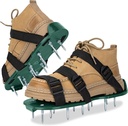 Lawn Aerator Shoes for Grass, Free-Installation Grass Aeration Shoes with Heavy Duty Spiked Aerating Sandals Adjustable Strap Spike Aerator Shoes Soil Yard Aerator Tool for Yard Patio Lawn Garden