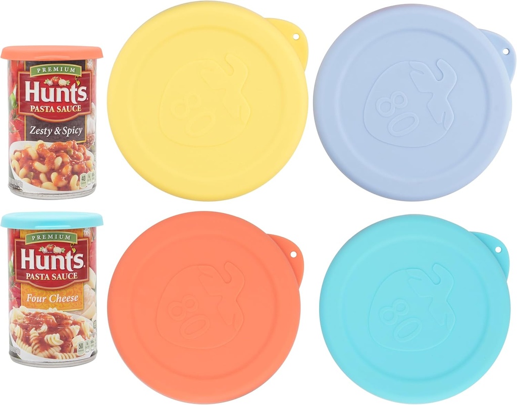 4PCs 3.5-inch/8.2cm Silicone Can Lids, Food Sealing Lids for 3.5-inch Can, Durable and Reusable Lids, Freezer Dishwasher Safe (Can NOT Included)