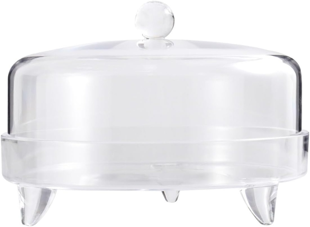 Acrylic Cake Stand with Dome Lid: Elegant Footed Cake Holder Covered Stand Large with Dome Use as Holder, Cover