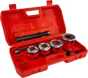 Pipe Threader Ratchet Kit, Manual Pipe Threading Tool Set with 4Dies (4 Dies-1/2" 3/4" 1" 1-1/4") Heavy Duty Ratcheting Threader for Professional Pipe Cutting and Threading