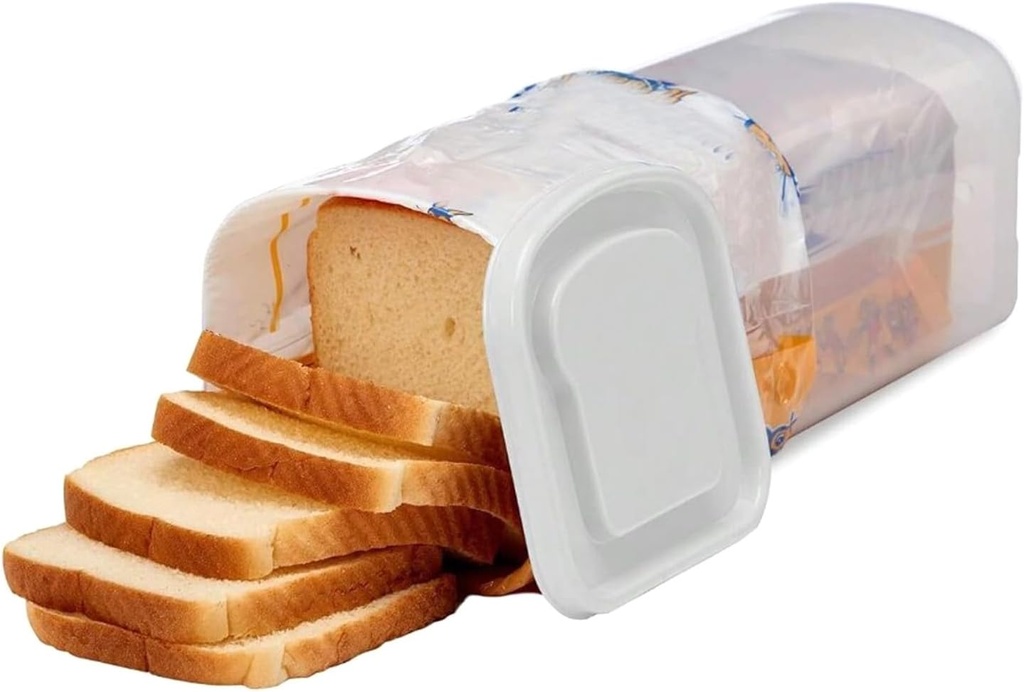 Bread Box with Airtight Lid, Plastic Transparent Bread Storage Container Long Bread Loaf Saver for Sandwich French Fries Nuts Snacks, 34cm