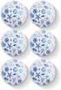 Twisted R Design Wooden Cabinet Knobs - Set of 6 Round Kitchen, Bathroom, or Furniture Cabinet Handles or Pulls w/Glossy Finish - Blue Seashells Drawer Knobs Design - 1.5 x 1.5 Inches