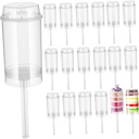 VALICLUD 30pcs Clear Push Pops Cake Holders Portable Round Containers Reusable Dessert Tubes with Leakproof Base for Parties and Bakeries