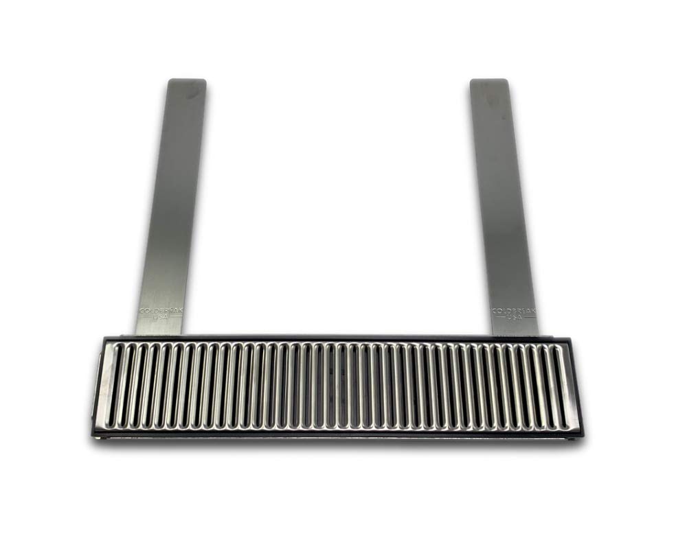 Coldbreak Jockey Box Beer Drip Tray – Stainless Steel Drip Tray for Beer Dispenser with Removable Base, Foldable Arms for Easy Storage, Durable Design Secured by Jockey Box Weight – Silver 20"