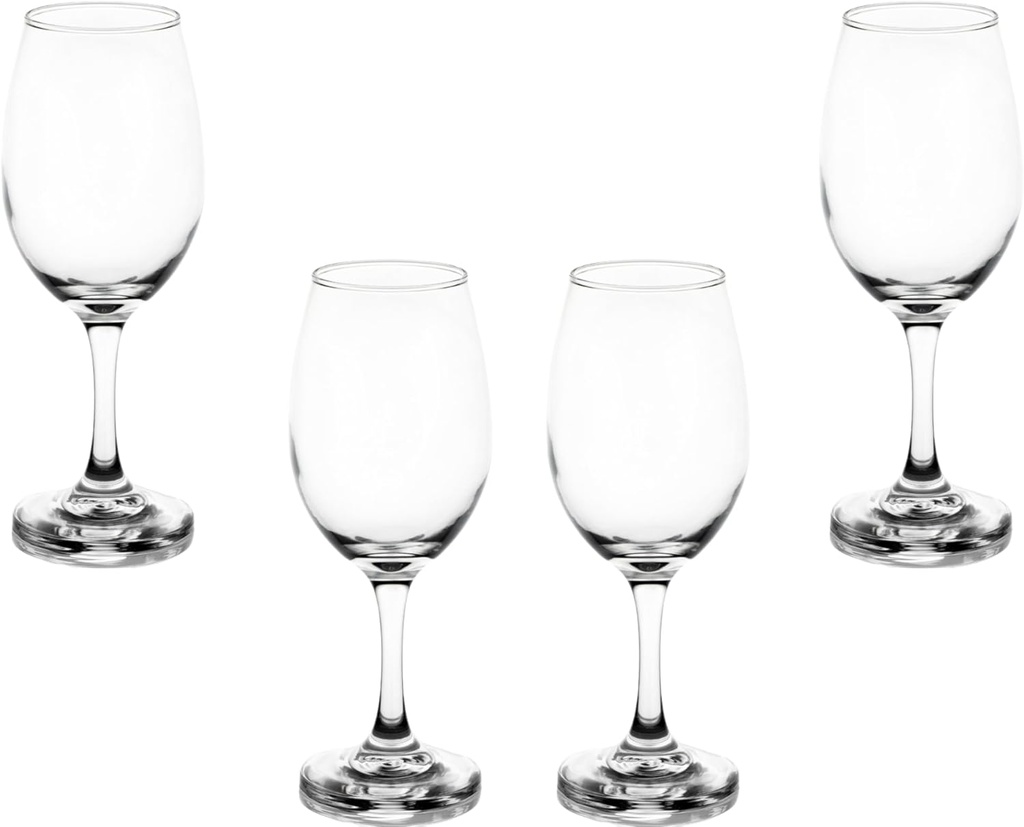 Wine Glasses Set of 4 – 12.5 Ounce Crystal Clear Stemmed Goblets for Red Wine, Cocktails, Champagne, Water – Elegant Drinking Glassware for Any Occasion