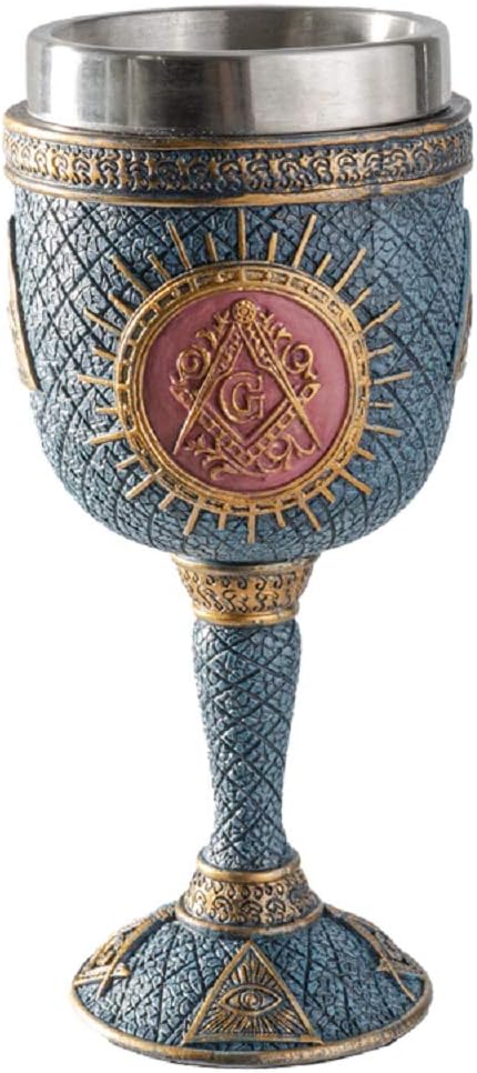 Pacific Giftware Masonic Square and Compasses Goblet with Removeable Inner