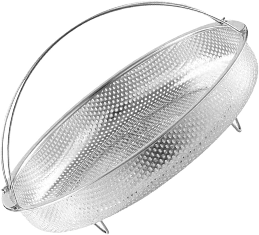 PRETYZOOM Stainless Steel Steamer Basket with Carrying Handle Thickened Multi Use Steaming Rack for Vegetables Rice Seafood Dumplings and Buns Food Steamer with Even Ventilation Easy to