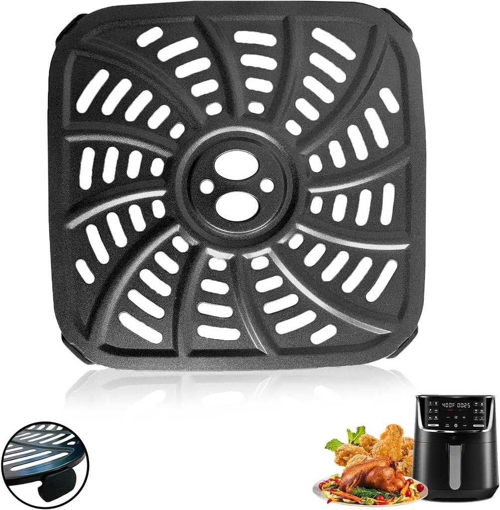 4QT Air Fryer Crisper Tray for Gourmia GAF414 Digital Air Fryers, Upgraded Nonstick Air Fryer Grill Plate Pan Crisper Plate Rack Insert Grate Grid Shelf for Gourmia 4QT Air Fryer, Dishwasher Safe