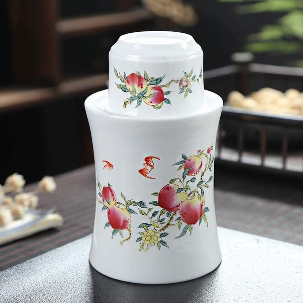 Sake Set Pottery Sake Set of 3 Pieces Retro Porcelain Crafts, Wine Glass Set for Warm/Cold Sake Service