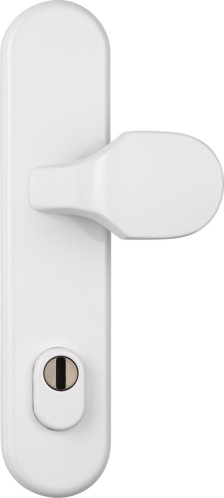 ABUS 122361 HLZS814 F1 EK Protective Door Handle Fitting with Round Cylinder Protection White