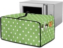 Dots Print Green Toaster Ovens Cover Waterproof Kitchen Small Appliance Covers Microwave Oven Dust-Proof Bread Machine Cover with Storage Pockets