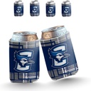 VictoryStore Can Coolers – Creighton University Squares Design – Set of 6 Foldable Drink Sleeves for 12oz Cans & 12–16oz Bottles – Team Spirit Beverage Coolies – Reusable & Durable