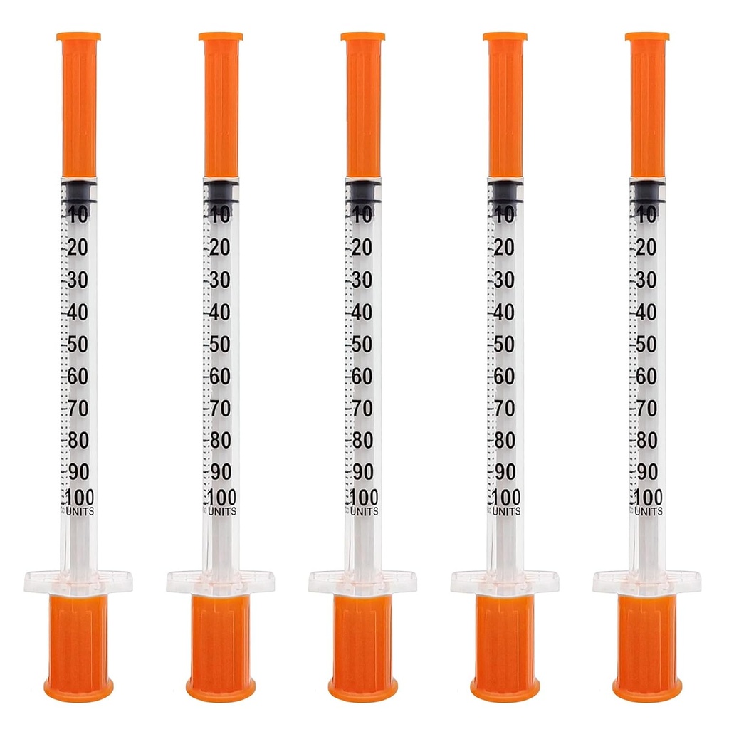 U-100 1cc Syringes with Needle 31G 5/16 inch (8mm),Individual Pack of 36