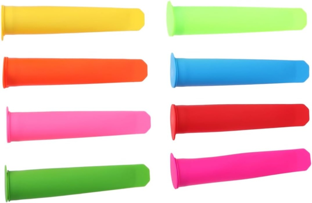 Zerodeko Silicone Ice Cream Mold 8-Piece Popsicle Maker Set for Kids Reusable Ice Pop Molds for Homemade Treats and Summer Fun