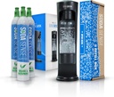 Soda Sense SENSEation Sparkling Water Maker Bundle, Includes Machine, 3 Threaded CO2 Canisters & Re-usable Carbonation Bottle