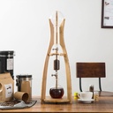 Cold Brew Drip Tower with Adjustable Water Flow,Cold Brew Drip Tower - Wooden Iced Coffee Maker with Slow Drip Technology for Home & Office - Perfect Cold Brew Coffee Maker for Smooth, Rich
