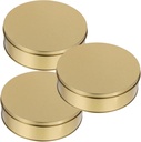 Luxshiny 3pcs Round Candy Box Tinplate Cookie Jar Airtight Lids Christmas Cookie Containers
