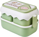 TOPINCN Cute Cartoon Microwaveable Lunch Boxes, Independent Compartment Container, Stackable Plastic Containers