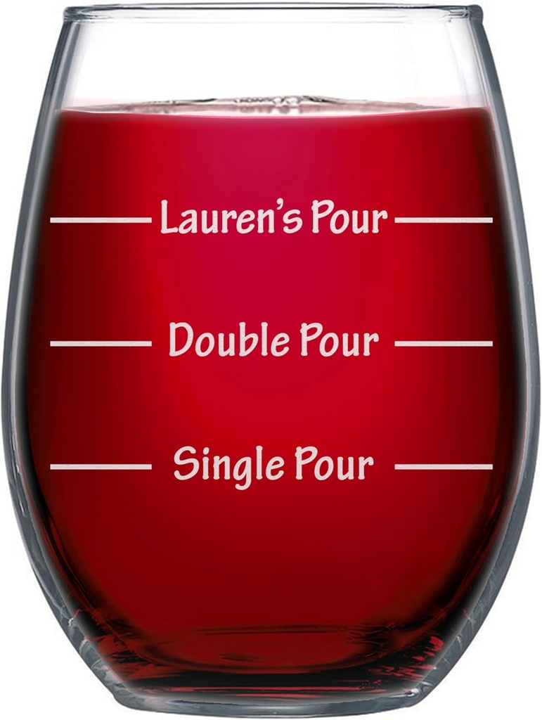 Custom Wine Glass Her Pour His Pour Engraved Glass Single Pour Double Pour Custom Name Pour Old Fashioned Personalized Stemless Wine Glass Christmas Gift