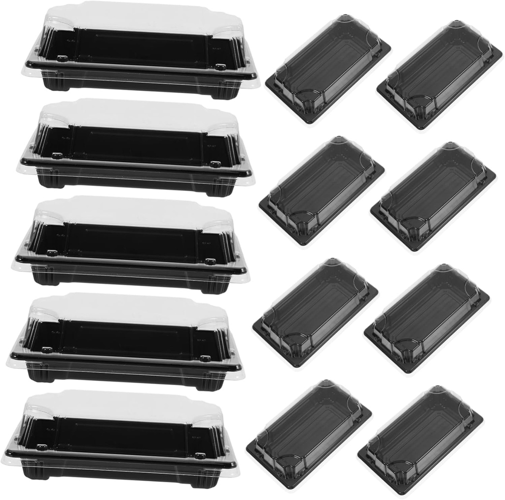 50pcs Sushi Snack Container Chinese Food Packing Boxes Disposable Eco-friendly Heat Resistant Take Out Lids for Lunch Boxes Party Food Trucks