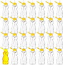 Thenshop 32 Pack Honey Bear Bottle with Straws Empty Plastic Cup Honey Jar Containers Bear Shaped Squeeze Bottle Storing and Dispensing Yellow Flip Top Lid Assistive Cups(8oz)