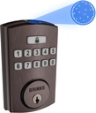 BRINKS Security Door Locks, High-Security Keyless Entry, Smart Electronic Door Lock with Deadbolt, Up to 50 Codes, Automatic Locking (Deadbolt, Tuscan Bronze)