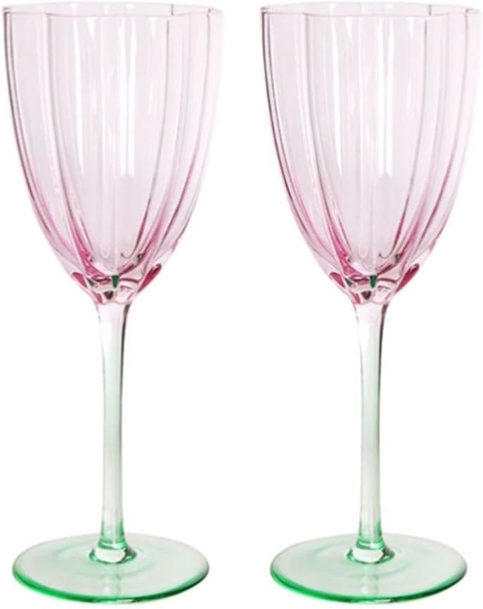 PEKJI Vintage Wine Glasses Clear Glass Cocktail Glasses with Long Stem Creative Champagne Glasses