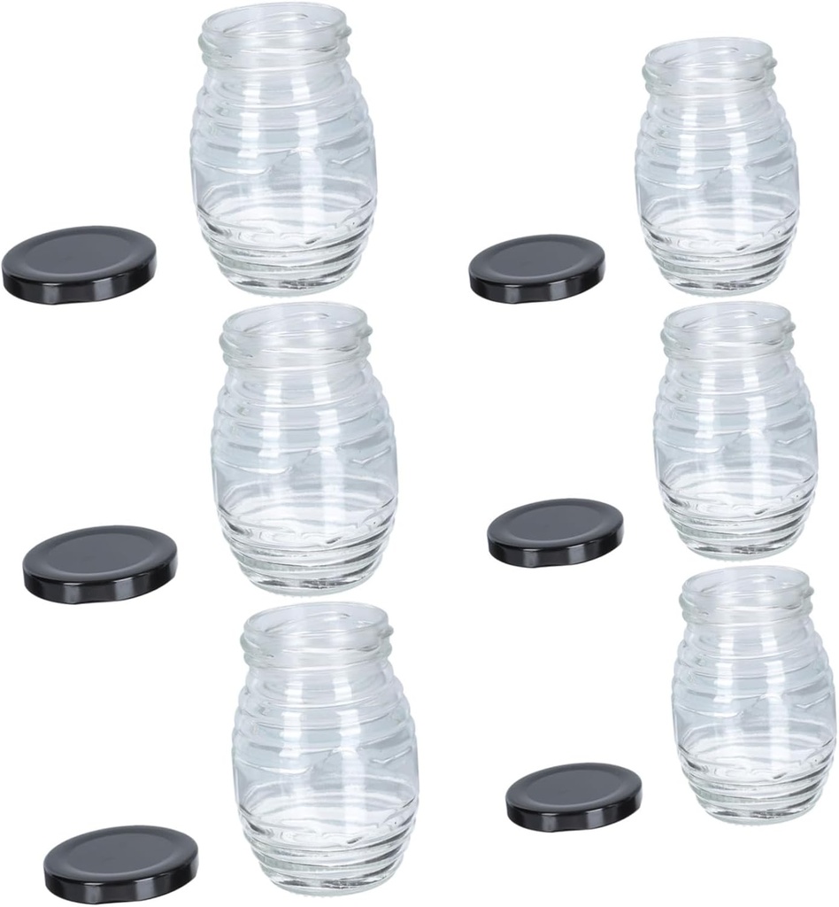 6pcs Glass Sauce and Salad Bottles Practical Dispensers for Honey Jam Oil and Bbq Sauce Airtight Easy to Clean Design