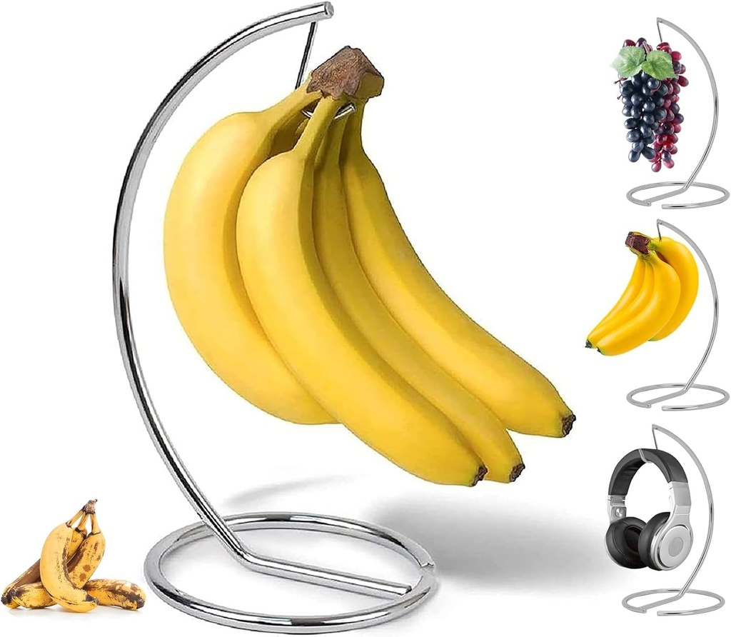 Banana Tree Hanger, Stainless Steel Banana Hanging Bracket Wire Banana Tree Stand,Fruit Bowl For Kitchen Counter, Keep All Your Bananas Fresh
