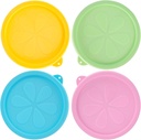 4 Cup Silicone Replacement Lids for Pyrex 7201-PC, 4Pcs Round Seal Storage Cover Safe for Glass Bowls, for Microwave, Dishwasher and Freezer, Leak-proof, 4 Colors for Easy Differentiation