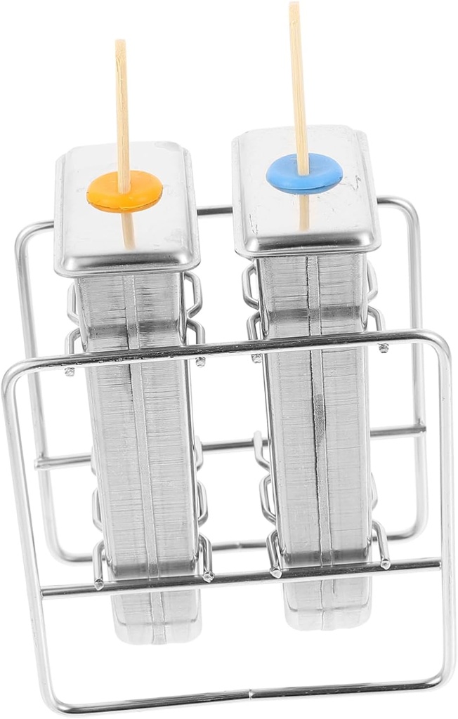 Amosfun Stainless Steel Popsicle Mold with Sticks Rust DIY Ice Treat Maker for Home Use Fast Freezing Retro Design for Ice