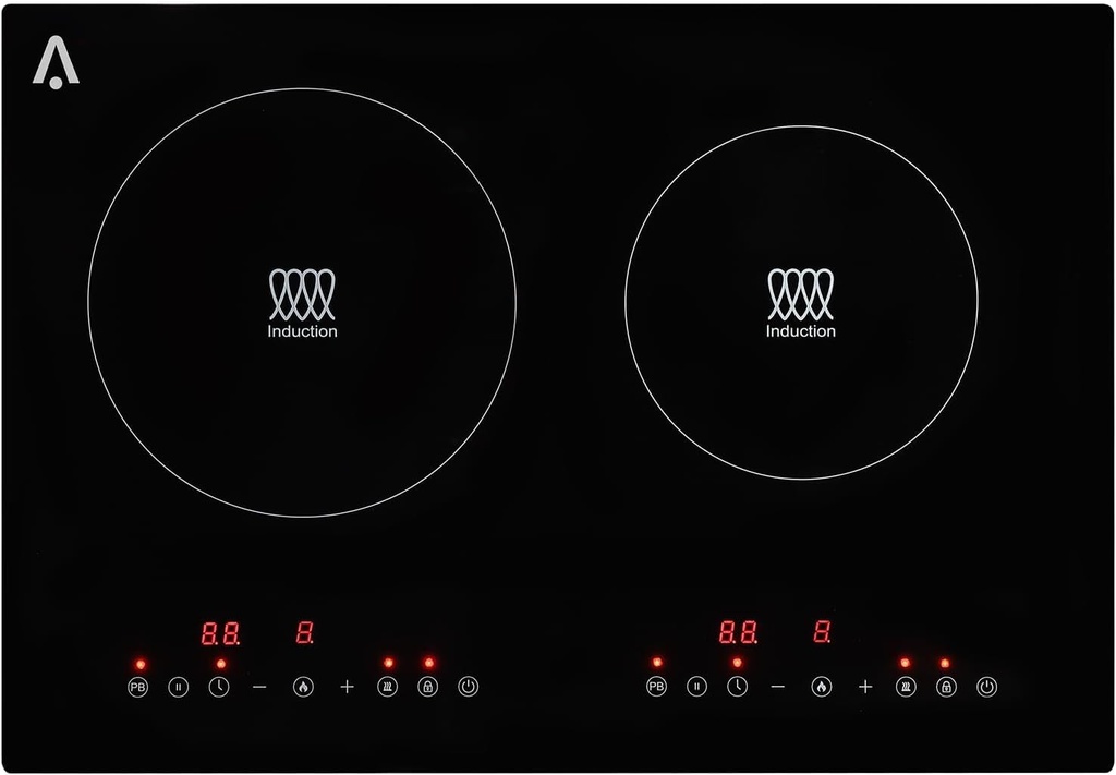 14.1 Inch 2 Burners Electric Cooktop, 1800W Built-In Ceramic Cooktop With Touch Control, Timer & Safety Lock, Radiant Electric Stove Top, 220-240v Hard-Wired, No Plug