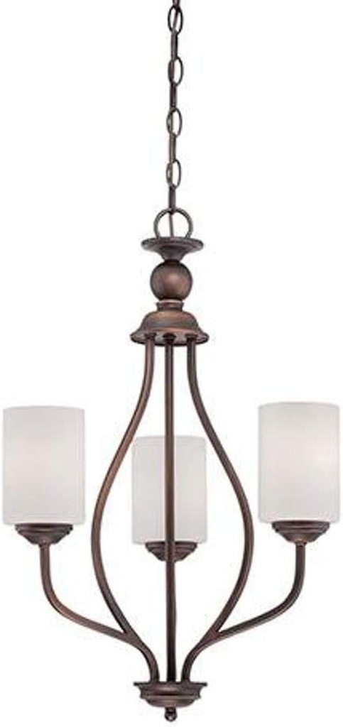 Millennium 3053-RBZ Transitional Three Light Chandelier from Lansing Collection in Bronze/Dark Finish