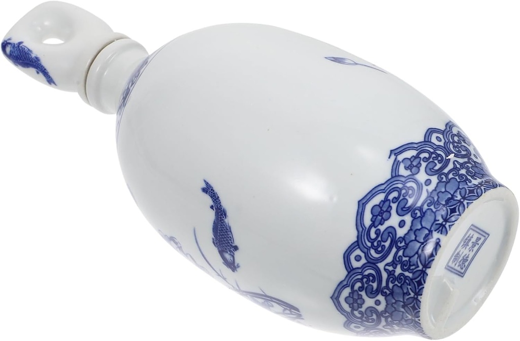 KICHOUSE 1Pc Ceramic Wine Storage Kettle Assorted Color Traditional Chinese Sake Pot Elegant Design for Home Gatherings present for Friends and Family Material