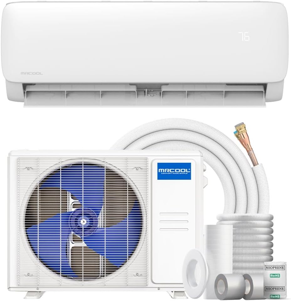 MrCool Easy Pro 12k BTU 19.5 SEER2 Ductless Heat Pump Split System 5th Generation - DIY Mini Split w/ 16ft Lineset & 1 YR Labor Warranty by IWAE