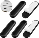 5 Pack Stick on Handle 4 inch Adhesive Handles Matte Black barn Door Finger for Window Modern Self Adhesive Closet Drawer Sliding Shower Glass Door pulls Balcony