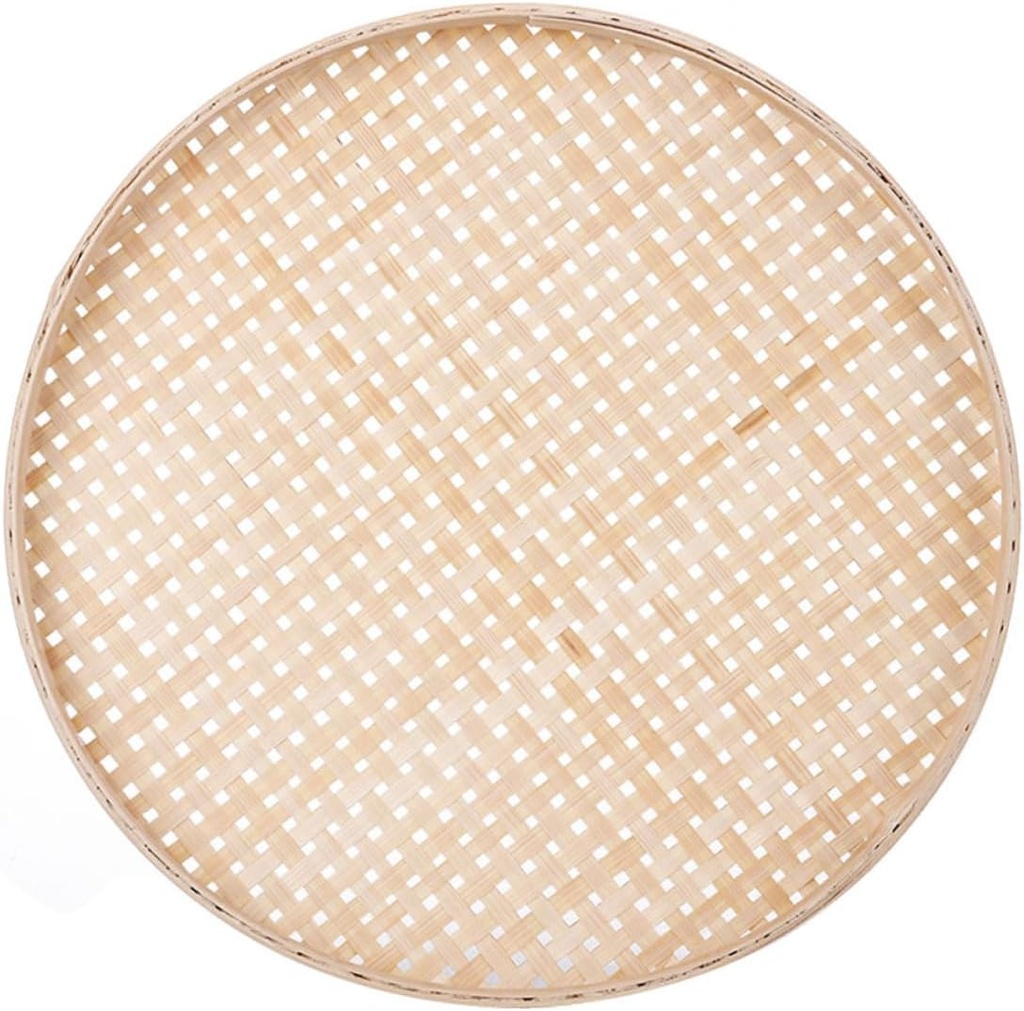 VICASKY Natural Weaving Storage Basket Handmade Kitchen Fruit Tray Snack Box Organizer for Bread Eggs Sundries Rustic Woven Design for Countertop and Living