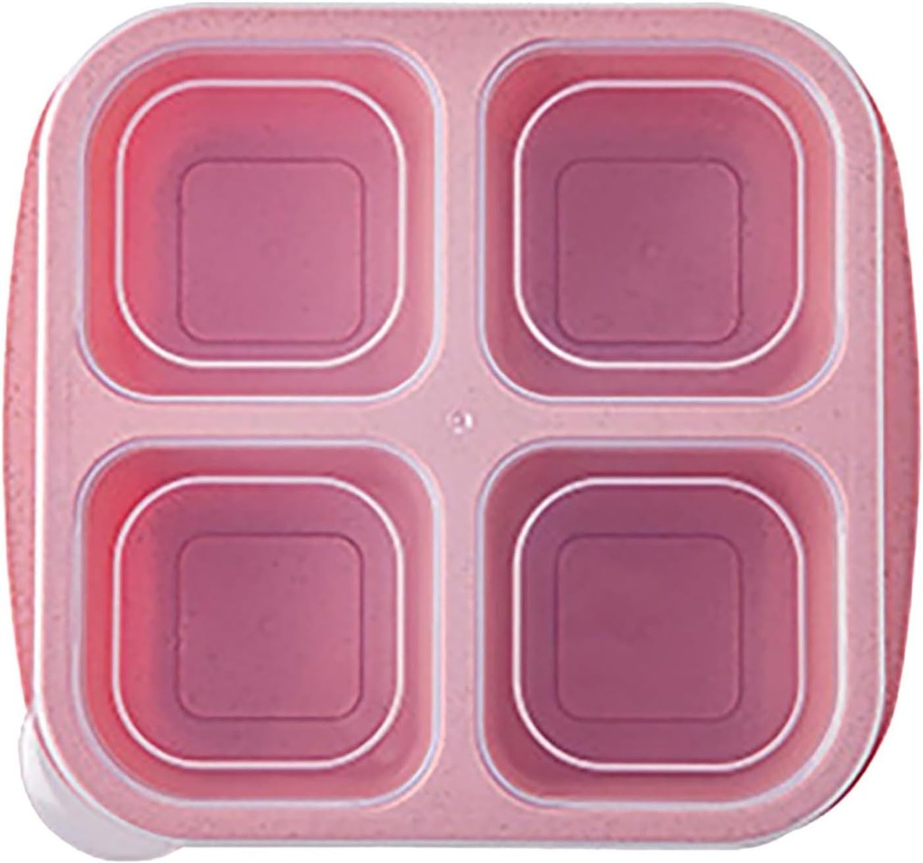 Snack Containers, Stackable Bento Boxes with 4 Compartments, Reusable Snack Containers with Lids, Portable Meal Prep Box, Lightweight Lunch Container for School, Work, Travel, School Supplies