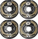VEVOR Electric Trailer Brake Assembly, 12" x 2", 2 Pairs Self-Adjusting Electric Brakes Kit for 7000 lbs Axle, 5-Hole Mounting, Backing Plates for Braking System Part Replacement (2 Right + 2 Left)