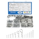 295 Piece Cotter Pin Kit, Stainless Steel 13 Sizes Spring Fasteners, R-Clip Hardware Pins, Straight Pins, Hitch Pins for Trailer Lockouts, Trailer Clips, Mowers, Trucks, Mechanic's Choice.
