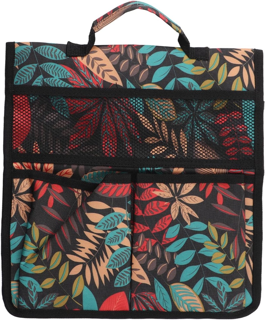 BestAlice Garden Tote Bag Garden Tool Storage Bag Oxford Garden Tool Storage Bag Foldable Portable Gardening Tote with Multiple Pockets for Outdoor Garden(Red Leaves)