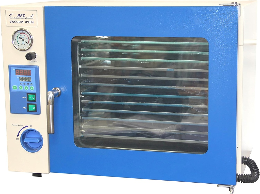 HFS (R) 12 Shelves Twelve, 1.9 Cu Ft, 50 Liter, 16x14x14" Vacuum Oven (LED Light) Big Windows