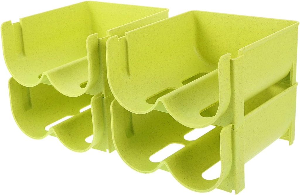 4pcs Stackable Can Holder and Wine Bottle Organizer Practical Storage Rack for Kitchen Countertop Pantry and Cabinet Neat and Elegant Design Green