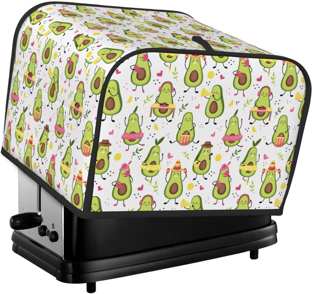 Oven Cover Kitchen Bread Machine Protector,4 Slice Toaster Cover For Home,Fingerprint Coaster Cover,Kitchen Small Appliance,Avocado Playing Music
