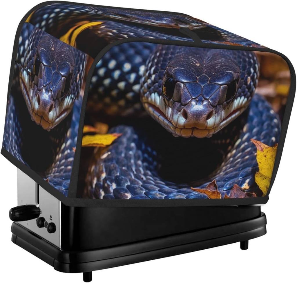 Forest Snake 2 Slice Toaster Covers Bread Machine Cover Quilted Dustproof Fingerprint Protectors Small Washable Appliance Cover Bread Maker Dust Protection Universal Size