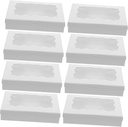 PRETYZOOM 50pcs Macaron Packaging Boxes with Clear Window Multi-function Dessert Holder for Parties Birthdays and Bakeries Cakes Pastries and Treats
