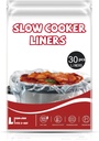 Slow Cooker Liners (30 Liners), 13" × 21" Crock Pot Liners Fit 3-8 Quarts, Disposable Cooking Bags Suitable for Oval & Round Pot, BPA Free,30 count