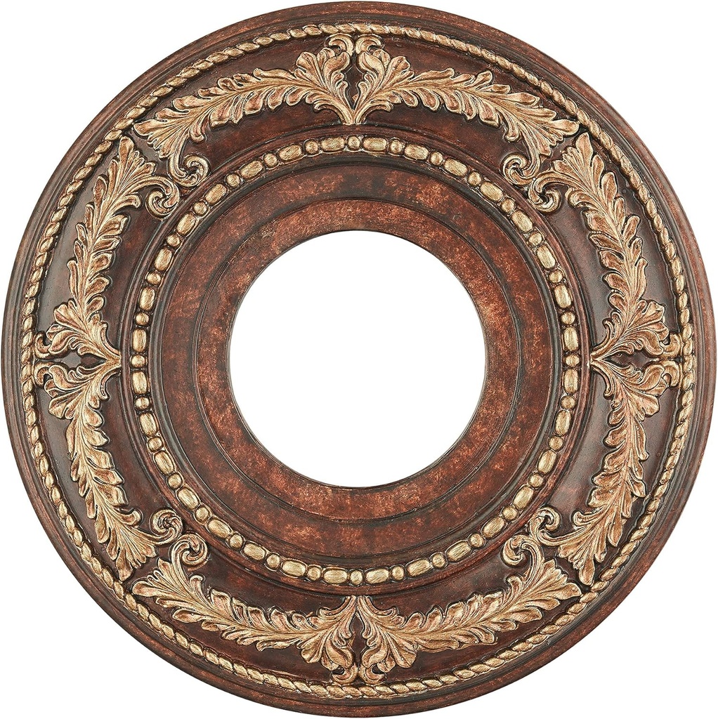 Livex Lighting 8204-63 Ceiling Medallion in Verona Bronze with Aged Gold Leaf Accents 12D x 1.25